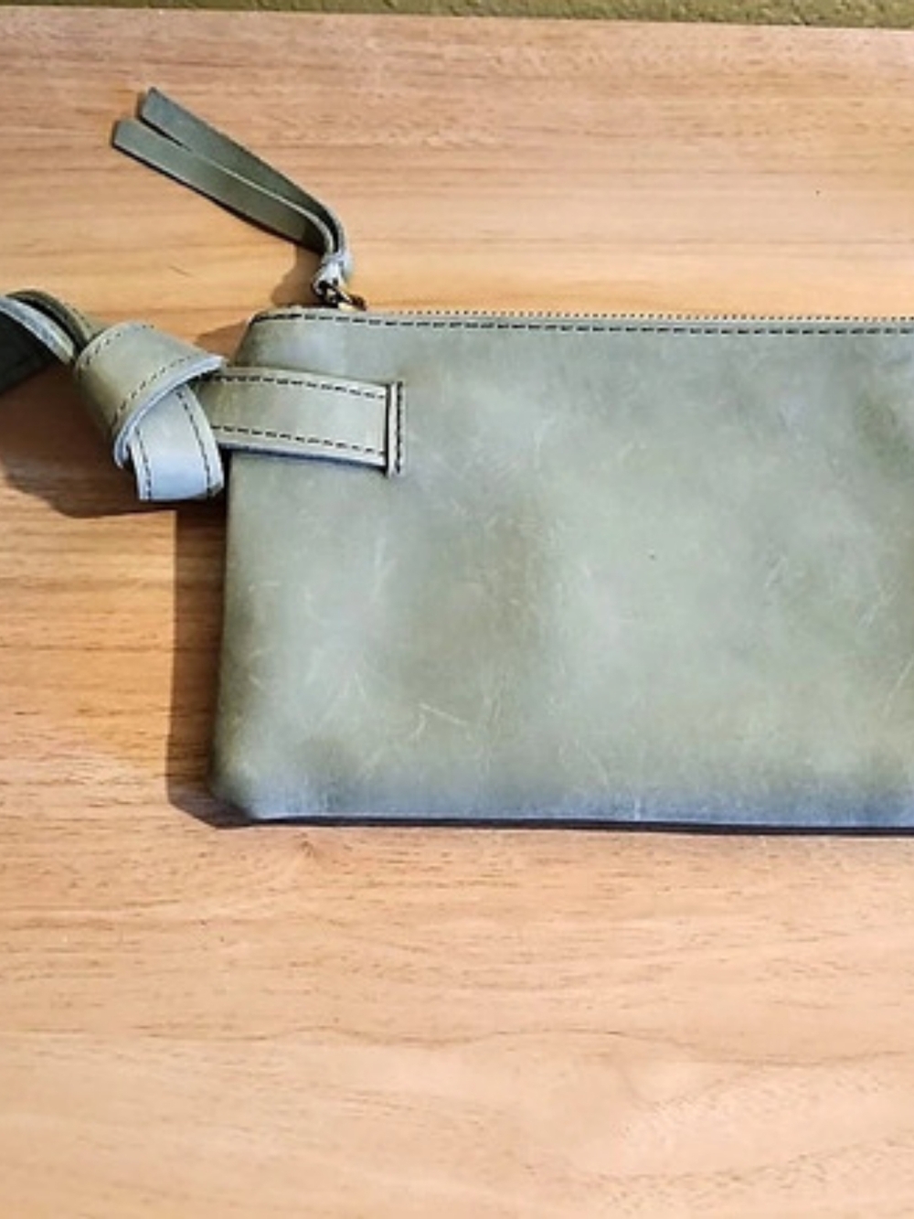 ABLE Rachel Wristlet Leather Wristlet in Gray